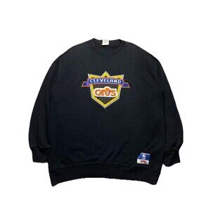 VTG 80s 90s XL NUTMEG CLEVELAND CAVALIERS PATCH RETRO SWEATSHIRT SWEATER